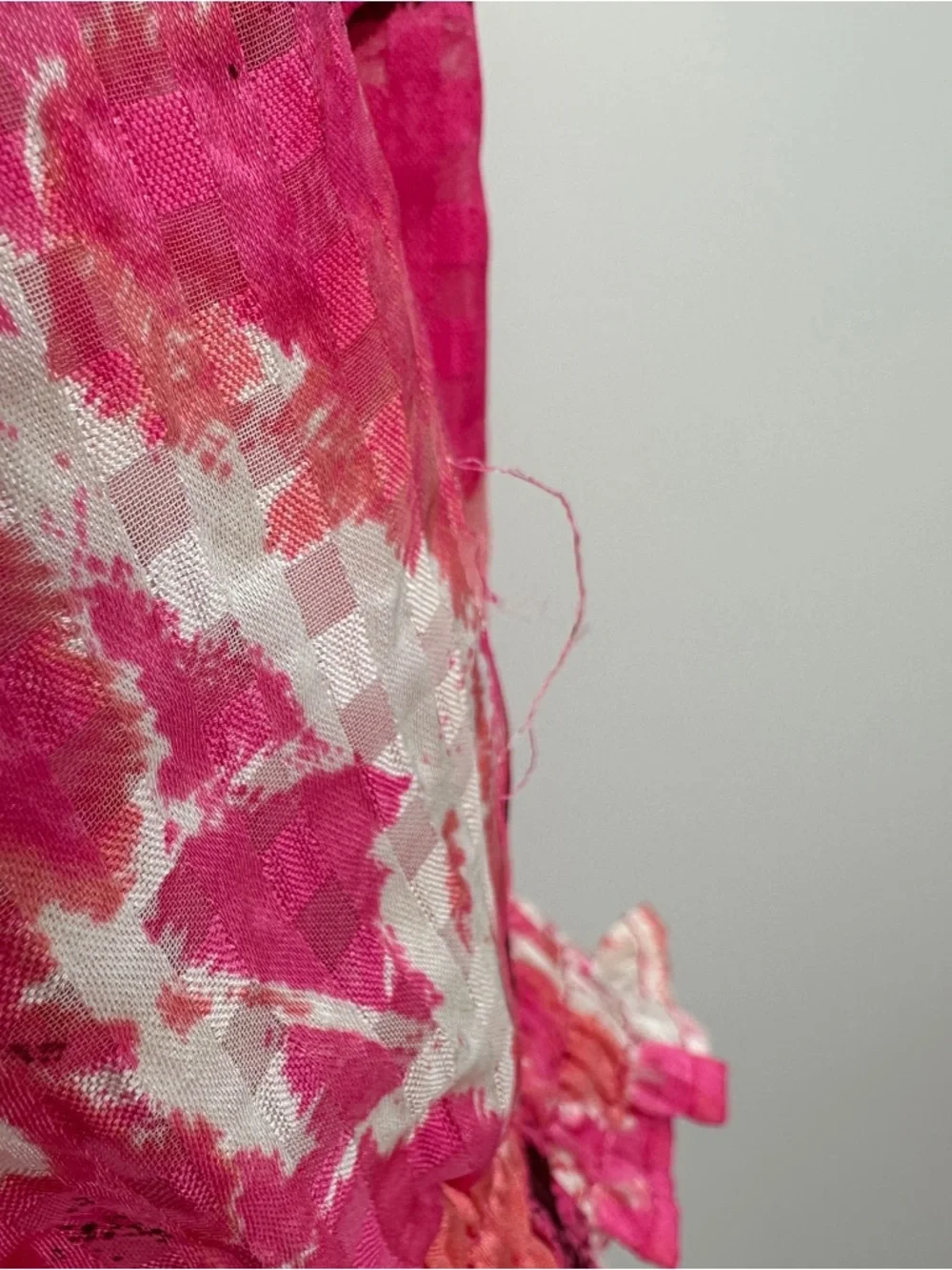 Lane Bryant Pink Floral Smocked Square-Neck Fit & Flare Dress Belted Midi Dress - Picture 9 of 10